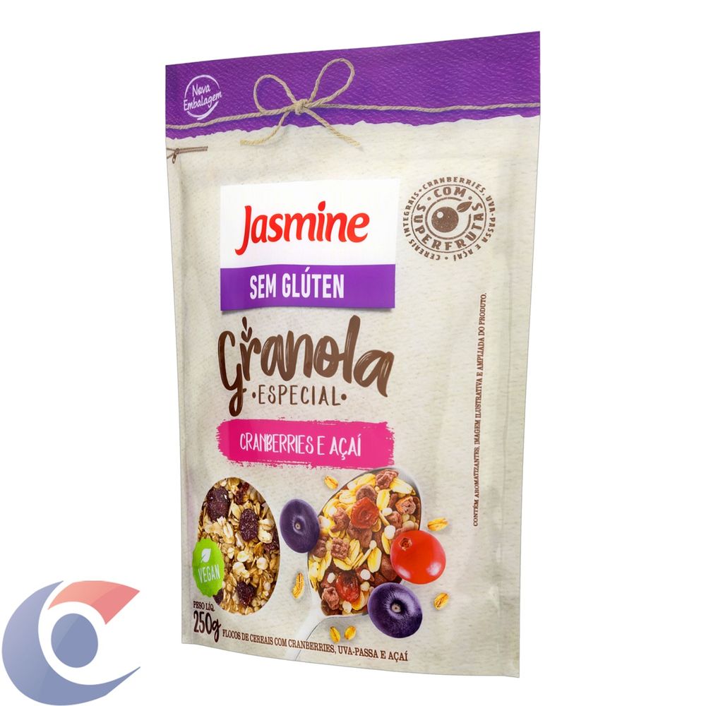 Granola Integral Jasmine Cranberries E Açai Sem Glúten 250g Carone