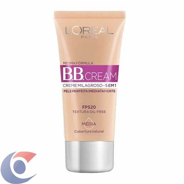 Base Bb Cream L'Oréal Paris 5 Em 1 Cor Média Fps 20, 30ml