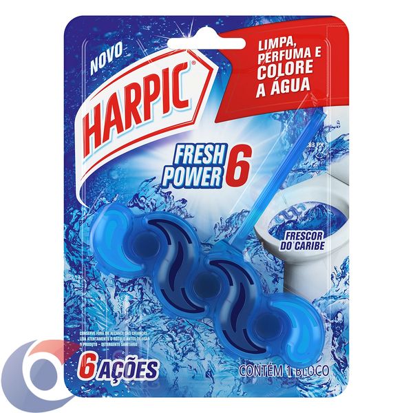 Bloco Sanitário Harpic Fresh Power 6 Frescor Do Caribe 39g