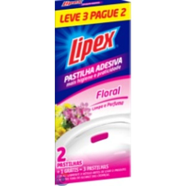 Pastilha Adesiva Sanitaria Lipex Floral 20g Leve 3 Pague 2
