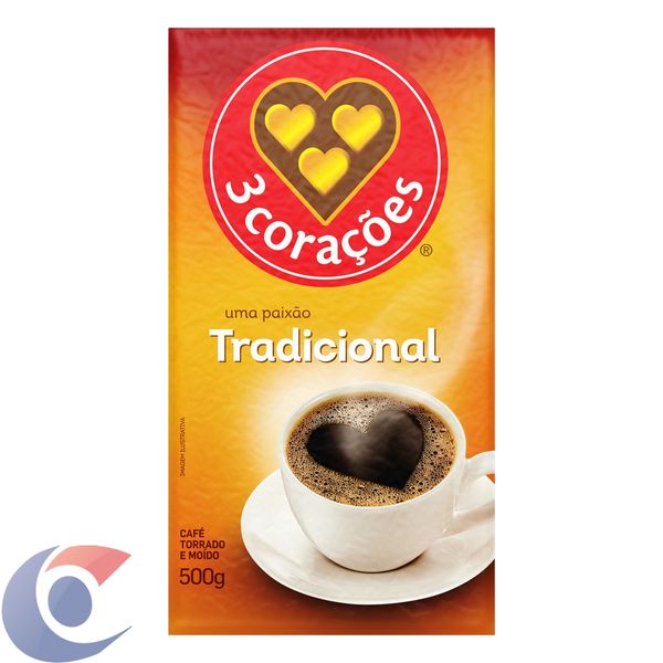 Café 3 Corações Torrado E Moído A Vácuo Tradicional 500g