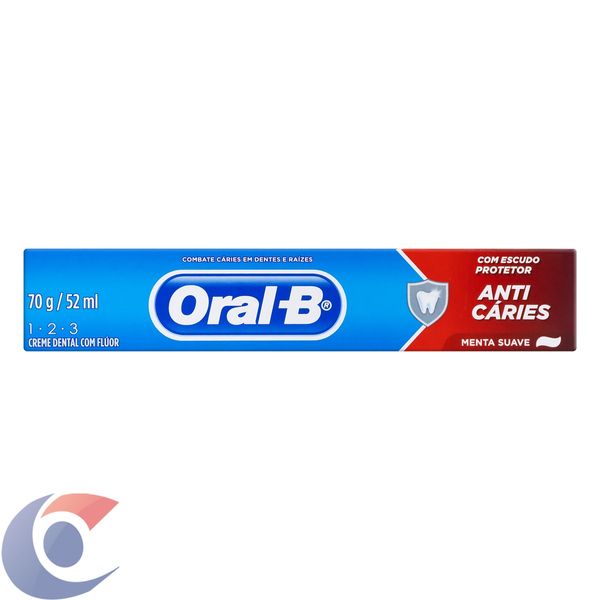 Creme Dental Oral-B 123 Anticáries Menta Suave 70g