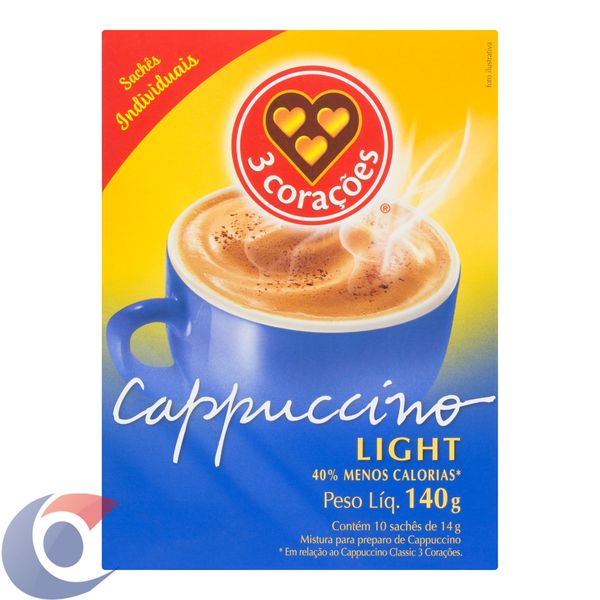 Café 3 Corações Cappuccino Light Sachê 140g