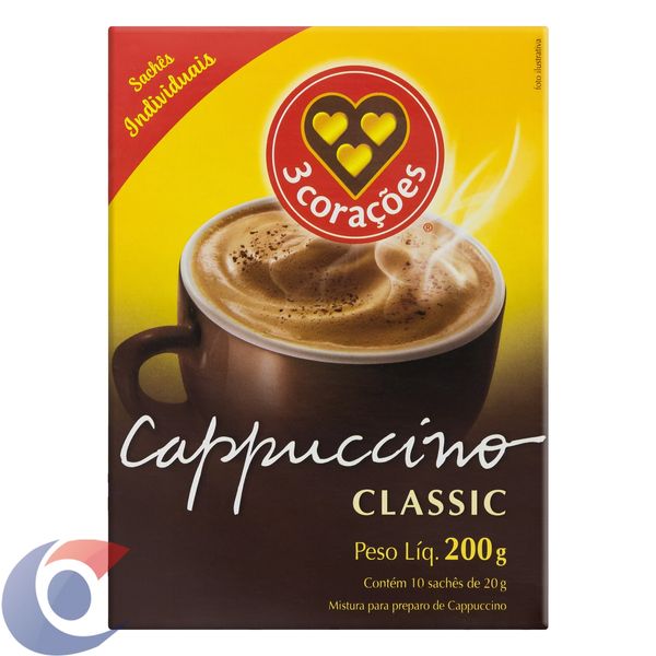 Café 3 Corações Cappuccino Classic Sachê 200g