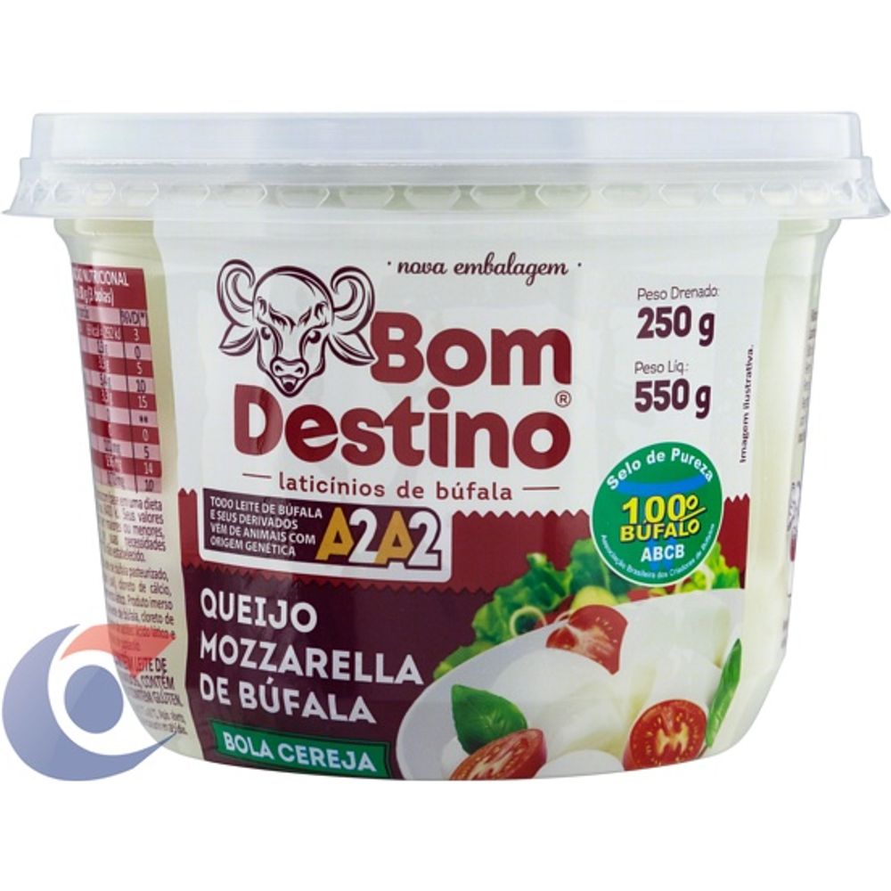 Queijo Mussarela De Búfala Bom Destino Bolinha Pote 250g Carone