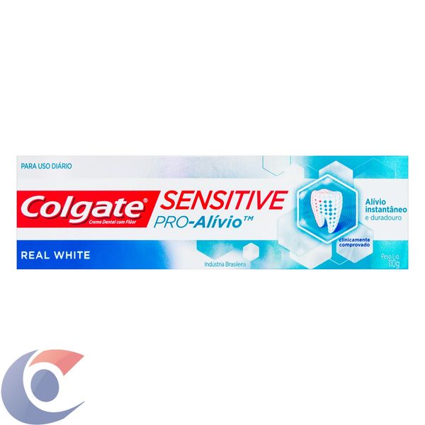 Creme Dental Para Dentes Sensíveis Colgate Sensitive Pro-Alívio Real White 110g