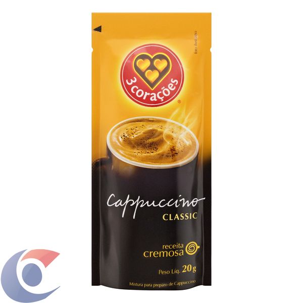 Café 3 Corações Cappuccino Sachê Classic 20g