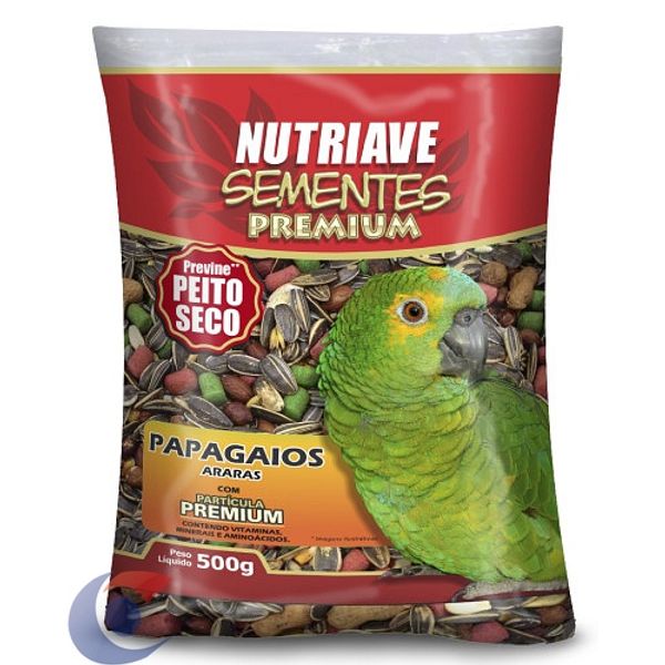 Semente Premium Papagaio E Arara Nutriave 500g