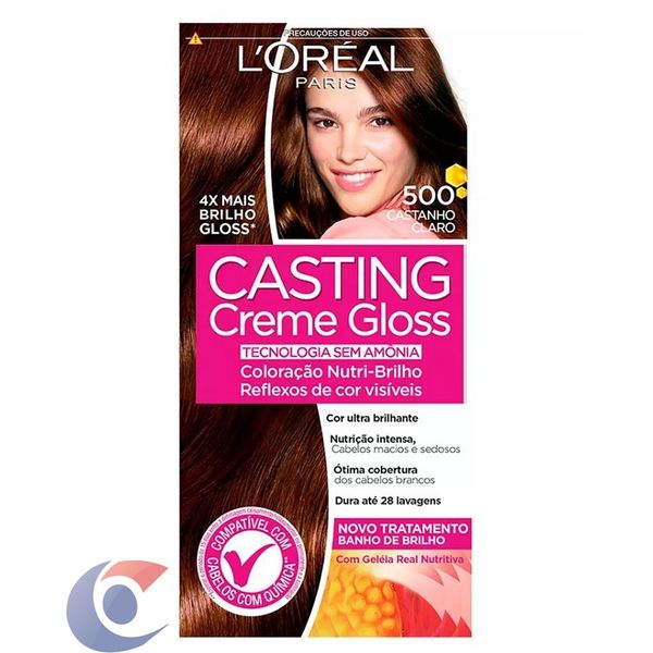 Tinta De Cabelo L'Oréal Casting Creme Gloss De Paris 500 Castanho Claro 246g