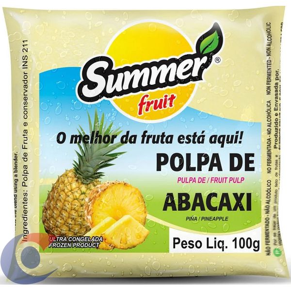 Polpa De Fruta Mista Summer Fruit Abacaxi Com Hortelã 100g