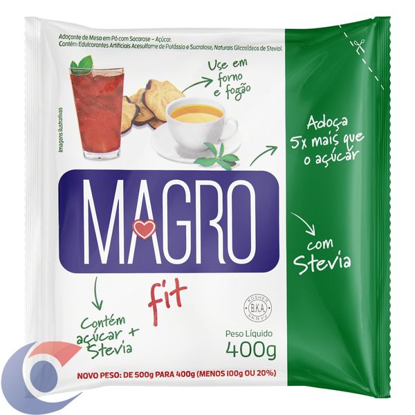 Açúcar Magro Light Com Stevia Refil 400g