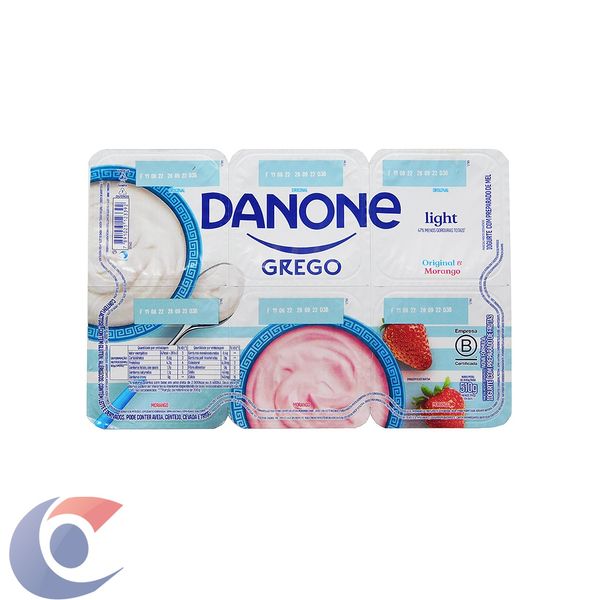 Iogurte Grego Danone Original E Morango Light 510g