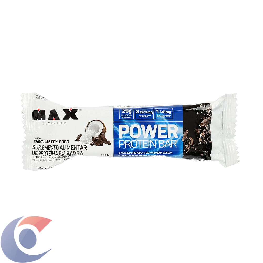 Barra de Proteína Chocolate com coco Unidade 90gr - Max Titanium