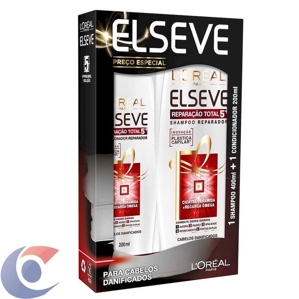 Kit Elseve Reparação Total 5 Shampoo 375ml + Condicionador 170ml