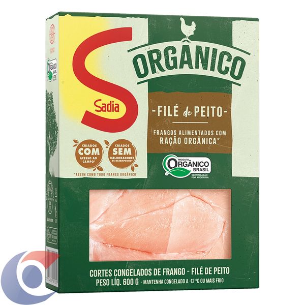 File Peito Frango Congelado Sadia Sem Pele E Sem Osso Orgânico 600g