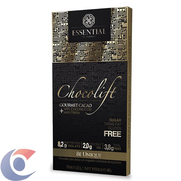 Barra De Chocolate Chocolift Essential Com Whey Protein 40g