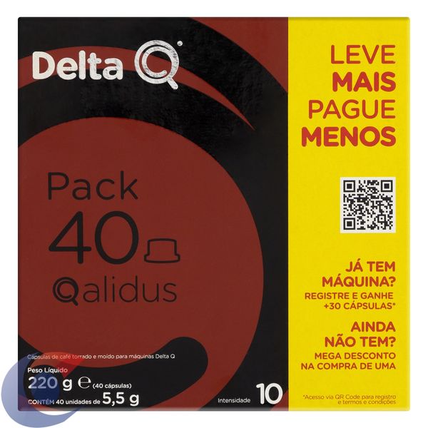 Pack Xl Café Delta Q Qualidus Intesidade 10, 220g