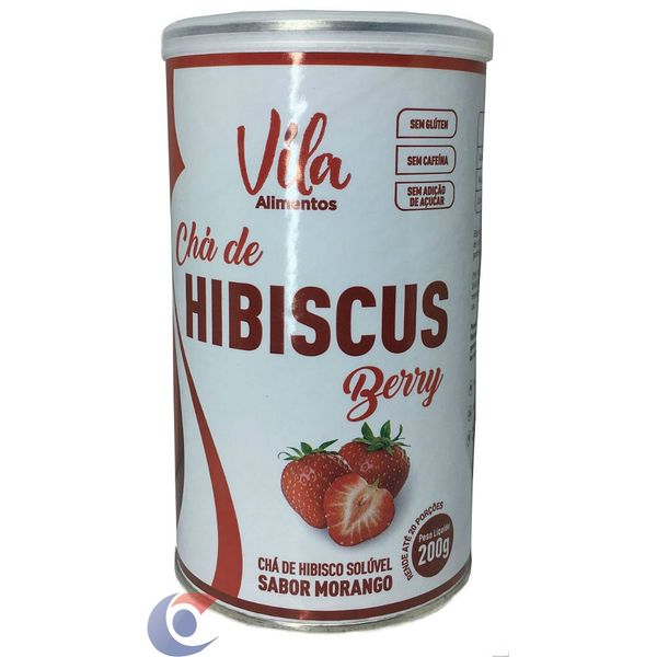 Chá De Hibisco Bery Vila Ervas Sabor Morango 200g