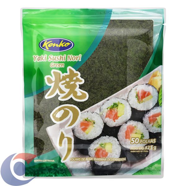 Alga Yaki Sushi Nori Green Kenko 50 Folhas 135g