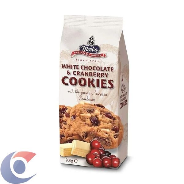 Cookies Holandês Merba Chocolate Branco Cranberry 200g