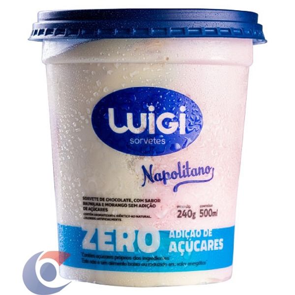 Sorvete Luigi Napolitano Zero Adição De Açúcar 500ml