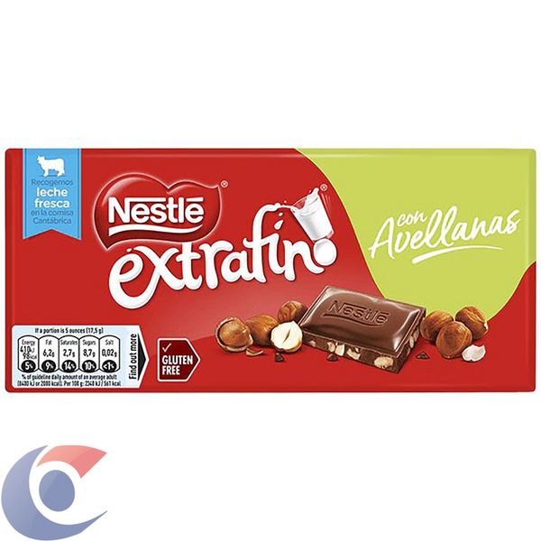 Chocolate Espanhol Nestlé Extrafino Com Avelã 123g