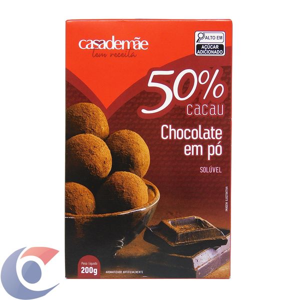 Chocolate Em Pó 50% Cacau Casa De Mãe 200g