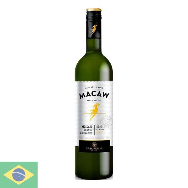 Vinho Nacional Branco Macaw Moscato Demi Seco 750ml