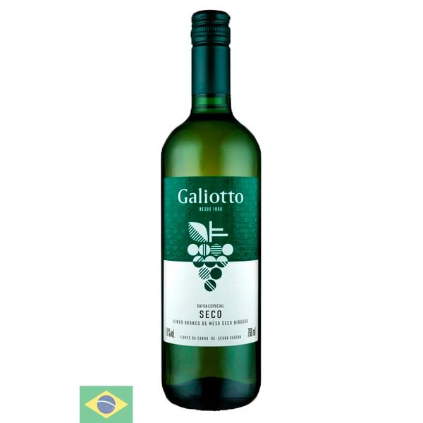 Vinho Nacional Branco Gallioto Niágara Seco 750ml