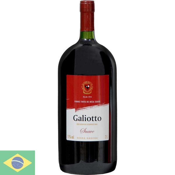 Vinho Nacional Tinto Gallioto Suave 2l