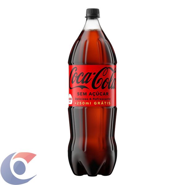 Refrigerante Sem Açúcar Coca-Cola Garrafa 2,25l Grátis 250ml