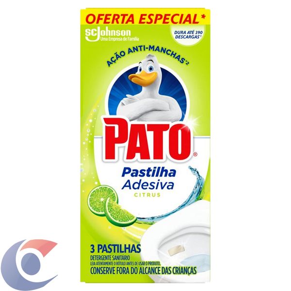 Desodorizador Pato Pastilha Adesiva Citrus Com 3 Unidades 20% Desconto