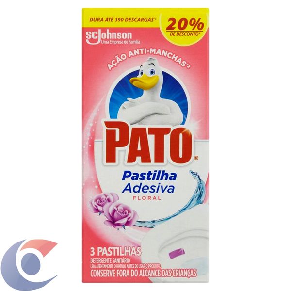 Desodorizador Pato Pasta Adesiva Flor 3 Pastilhas 20% De Desconto