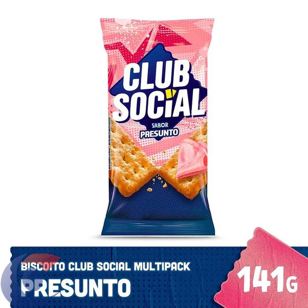 Biscoito Salgado Club Social Presunto Multipack 141g