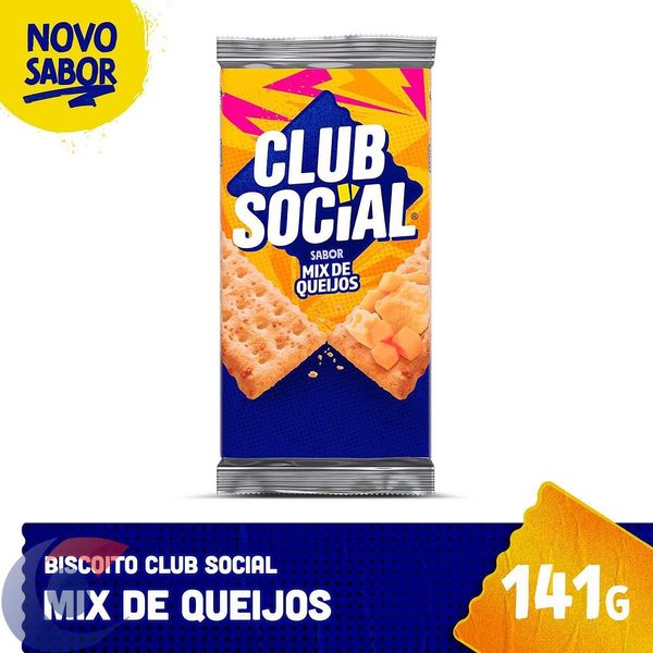 Biscoito Salgado Club Social Mix De Queijos Multipack 141g
