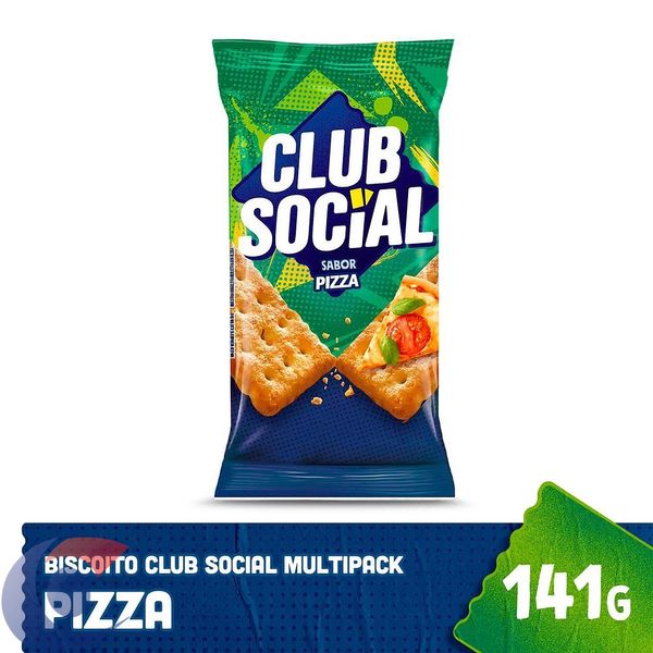 Biscoito Salgado Club Social Pizza Multipack 141g