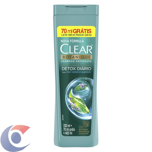 Shampoo Clear Detox Diário Leve 400ml Pague 330ml
