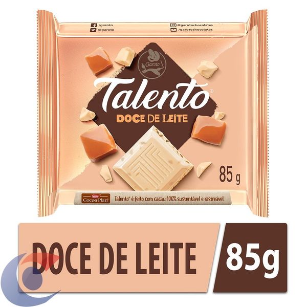 Chocolate Garoto Talento Branco Com Doce De Leite 85g