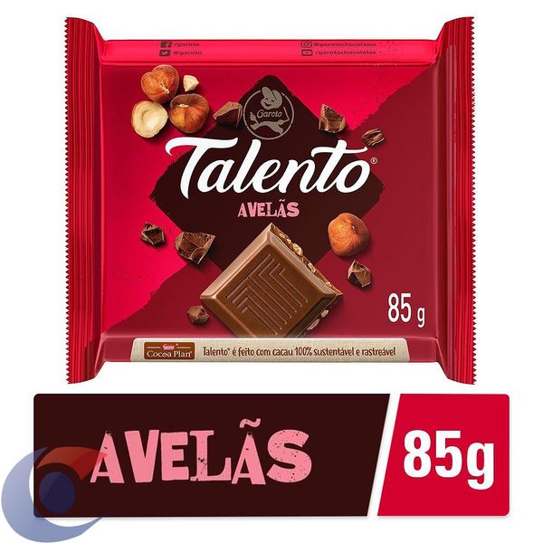Chocolate Talento Ao Leite Com Avelãs 85g