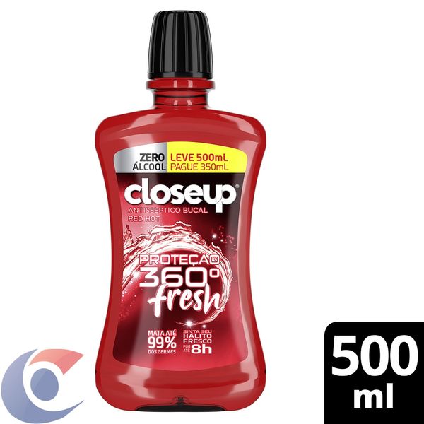 Antisséptico Bucal Closeup Red Hot Sem Álcool 500ml