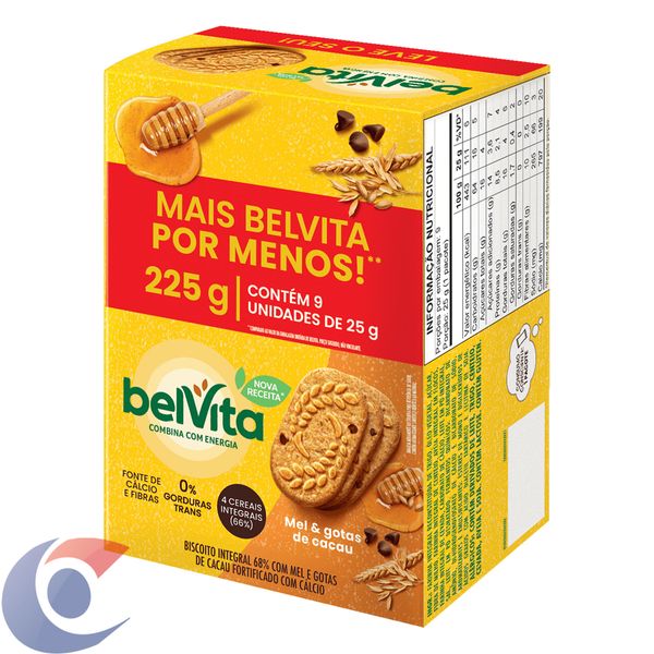 Biscoito Belvita Mel E Cacau Pack Econômico 225g