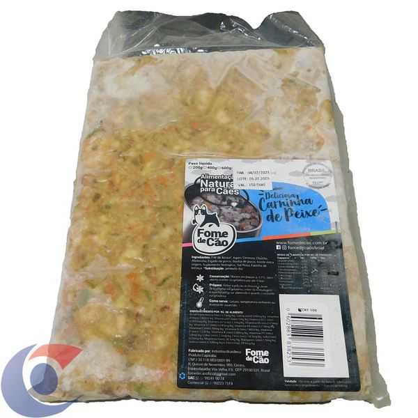 Alimento Congelado Para Cães Fome De Cão Sabor Peixe 600g