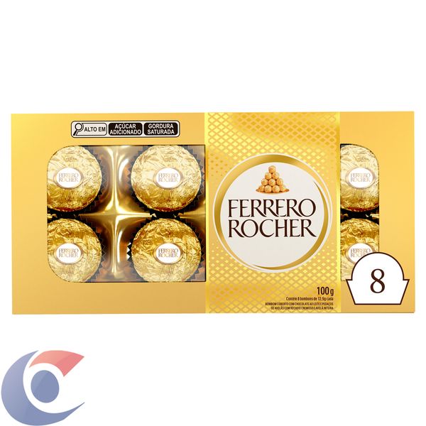 Ferrero Rocher Com 8 Bombons 100g