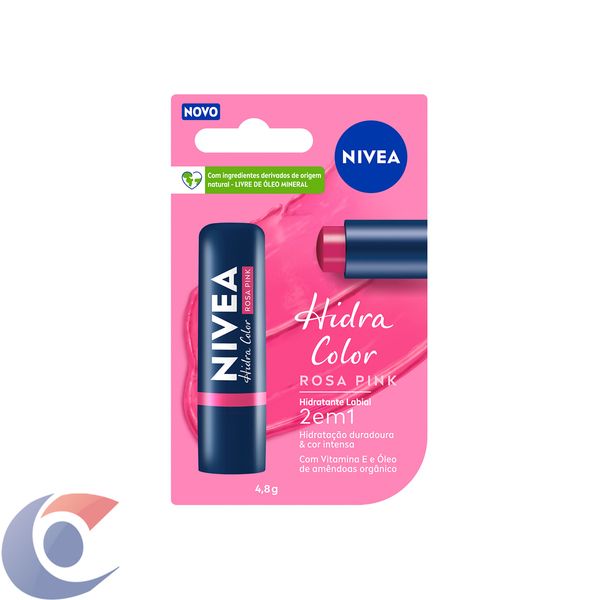 Hidratante Labial Rosa Pink Nivea Hidra Color Blister 4,8g
