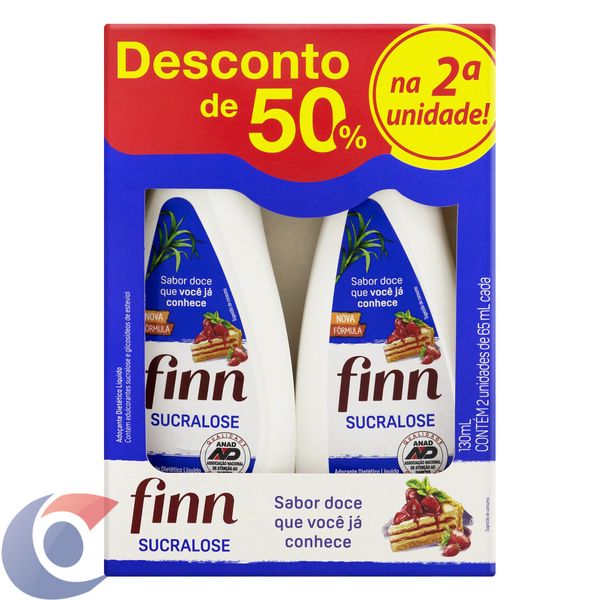 Adoçante Liquido Finn Sucralose 2 Unidades 65ml