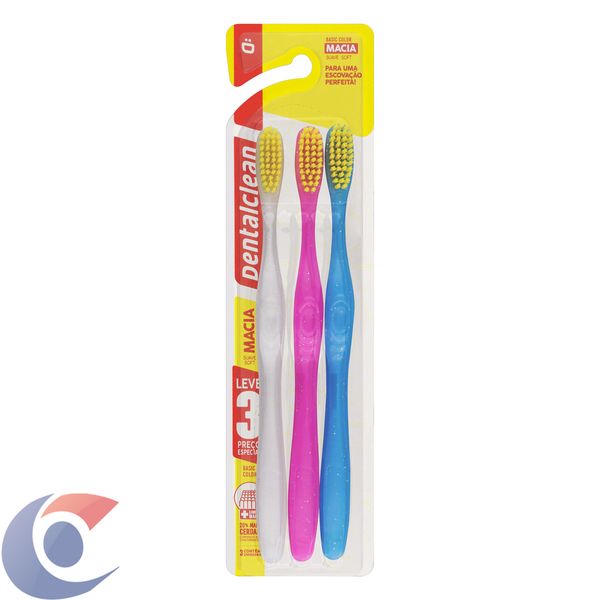 Escova Dental Clean Basic Color Macia - Leve 3, Pague 2