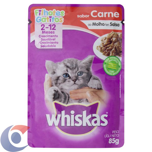 Alimento Para Gatos Whiskas Carne Ao Molho Filhote 85g