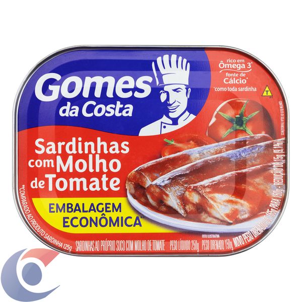 Sardinha Com Molho De Tomate Gomes Da Costa Lata Embalagem Econômica 165g