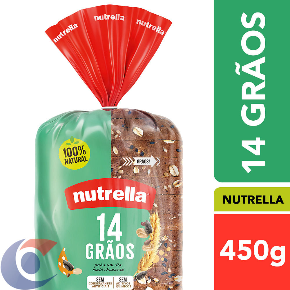 Pão De Forma 14 Grãos Nutrella 450g - Carone