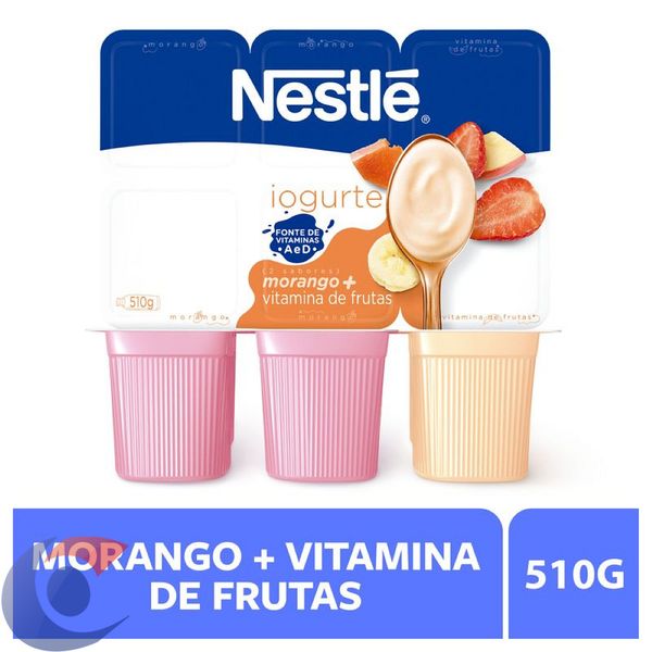 Iogurte Nestlé Polpa 2 Sabores Morango E Vitamina De Frutas 510g